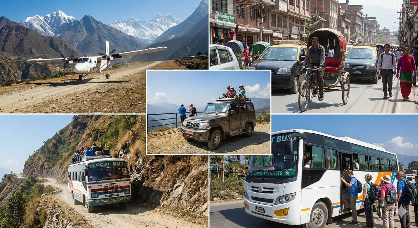 Transport und Fortbewegung in Nepal: Flüge, Straßen und Transfers Transport in Nepal